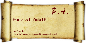 Pusztai Adolf névjegykártya